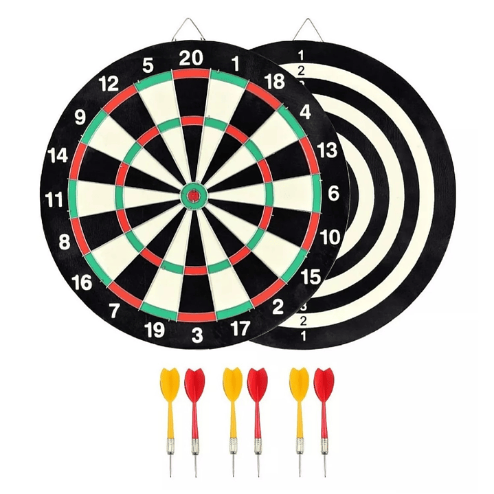 Juego De Dardos Tiro Al Blanco Tablero 37cm Reversible 10035 1