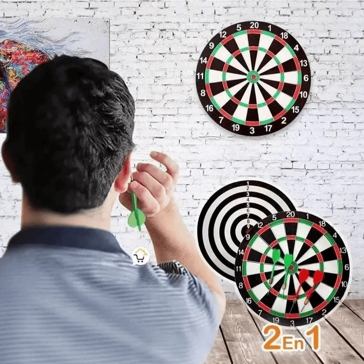 Juego De Dardos Tiro Al Blanco Tablero 37cm Reversible 10035 8