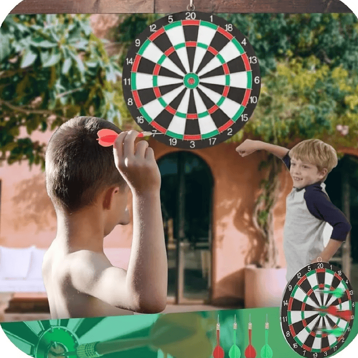 Juego De Dardos Tiro Al Blanco Tablero 37cm Reversible 10035 9