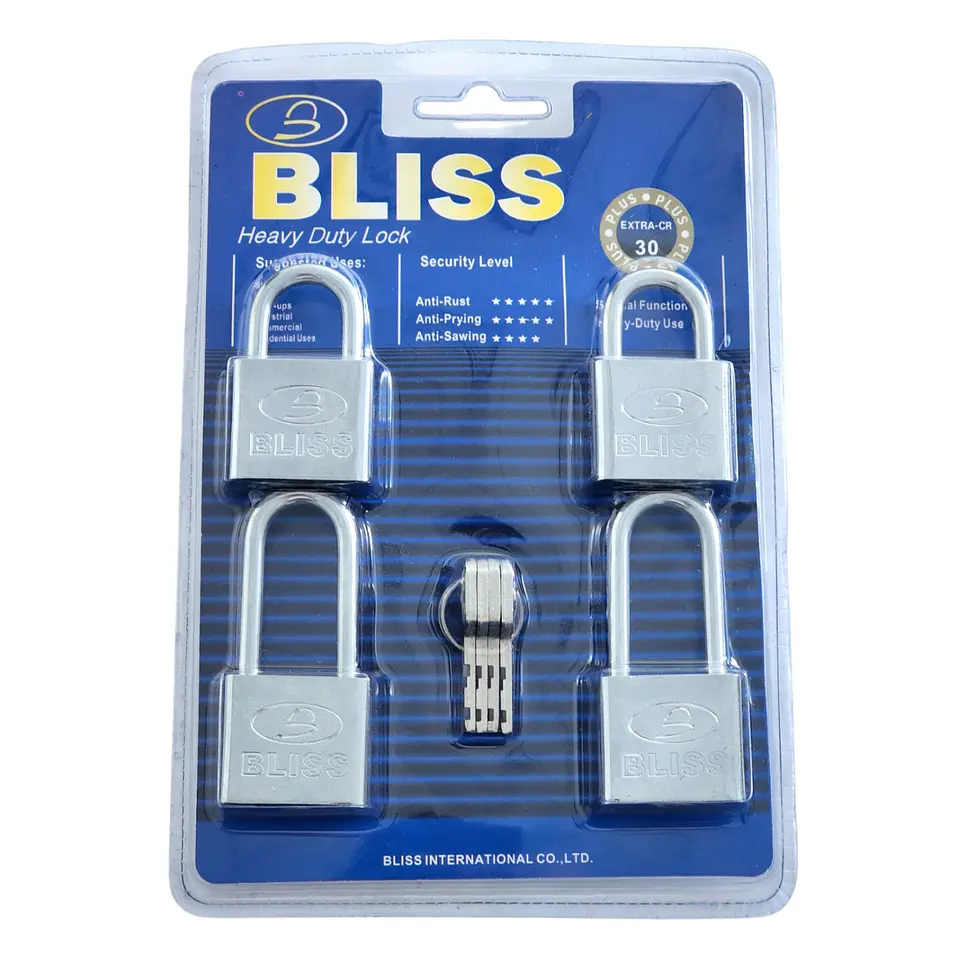 Pack 4 Candados de Seguridad 30mm Gancho Corto / Largo 10044 1