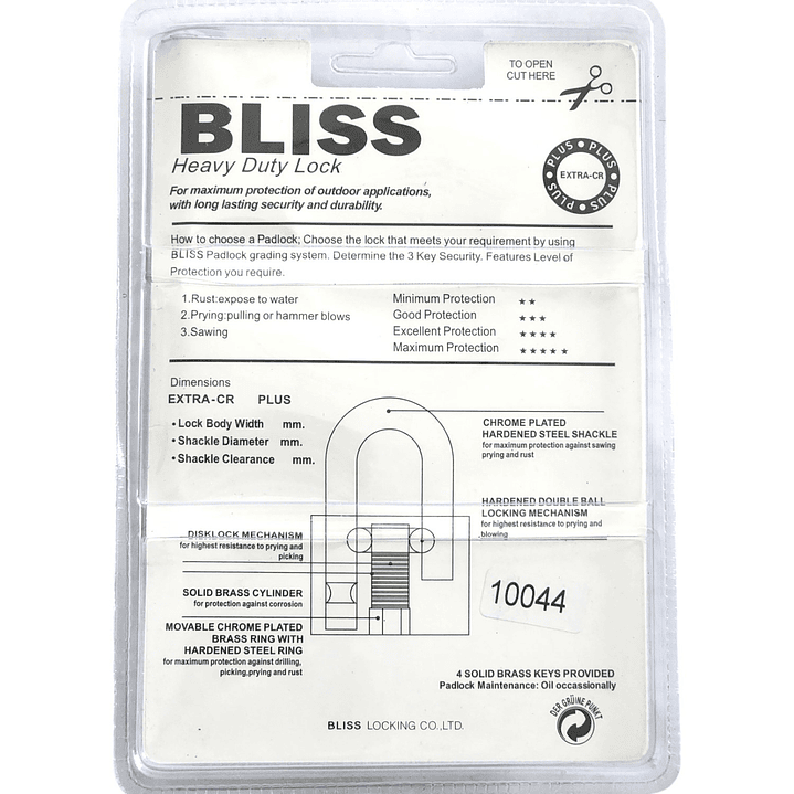 Pack 4 Candados de Seguridad 30mm Gancho Corto / Largo 10044 4