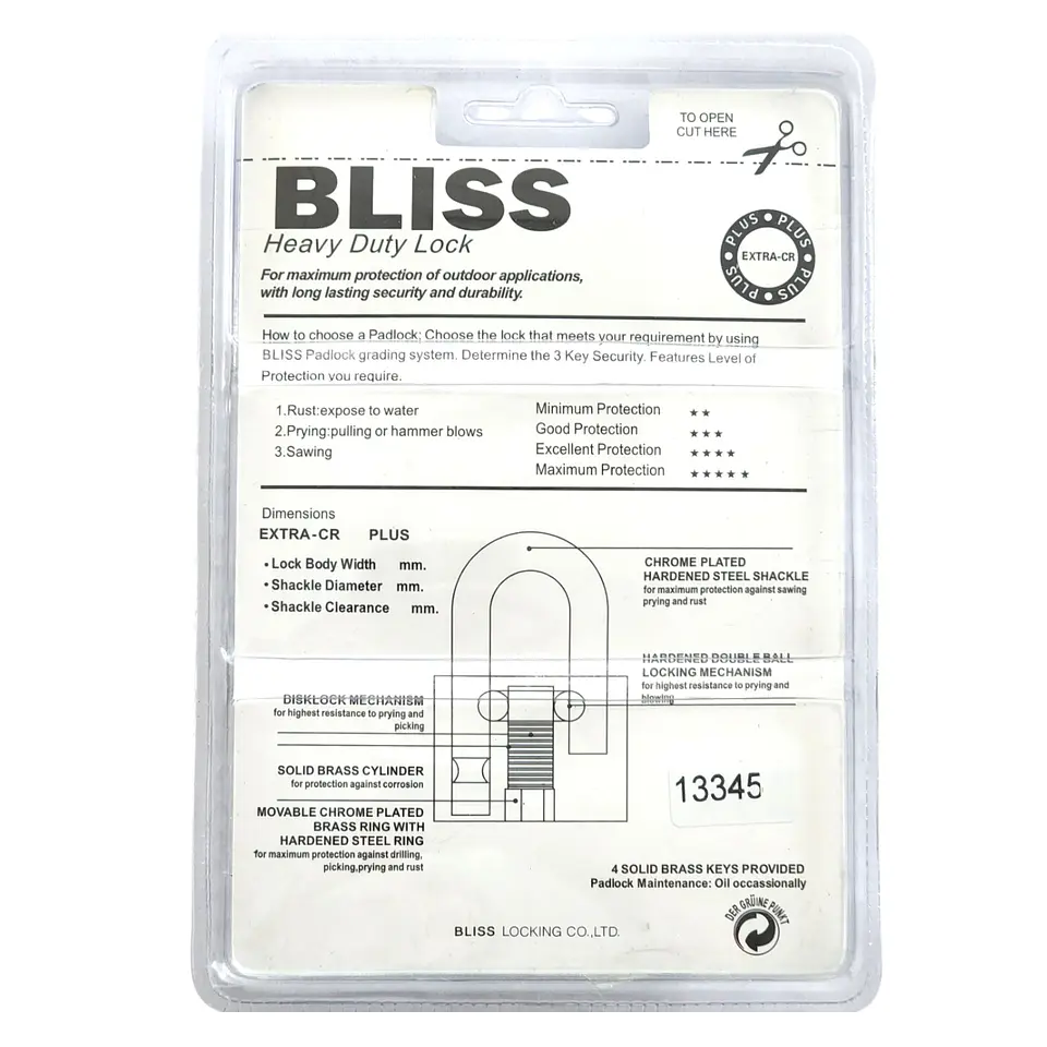 Pack 4 Candados de Seguridad 30mm Bliss 13345 4