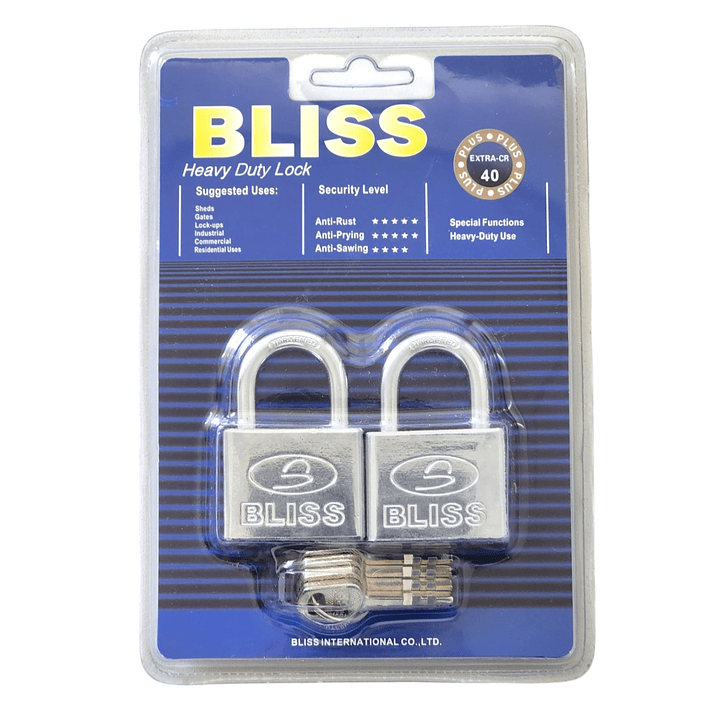 Pack 2 Candados de Seguridad 40mm Bliss 13346 1