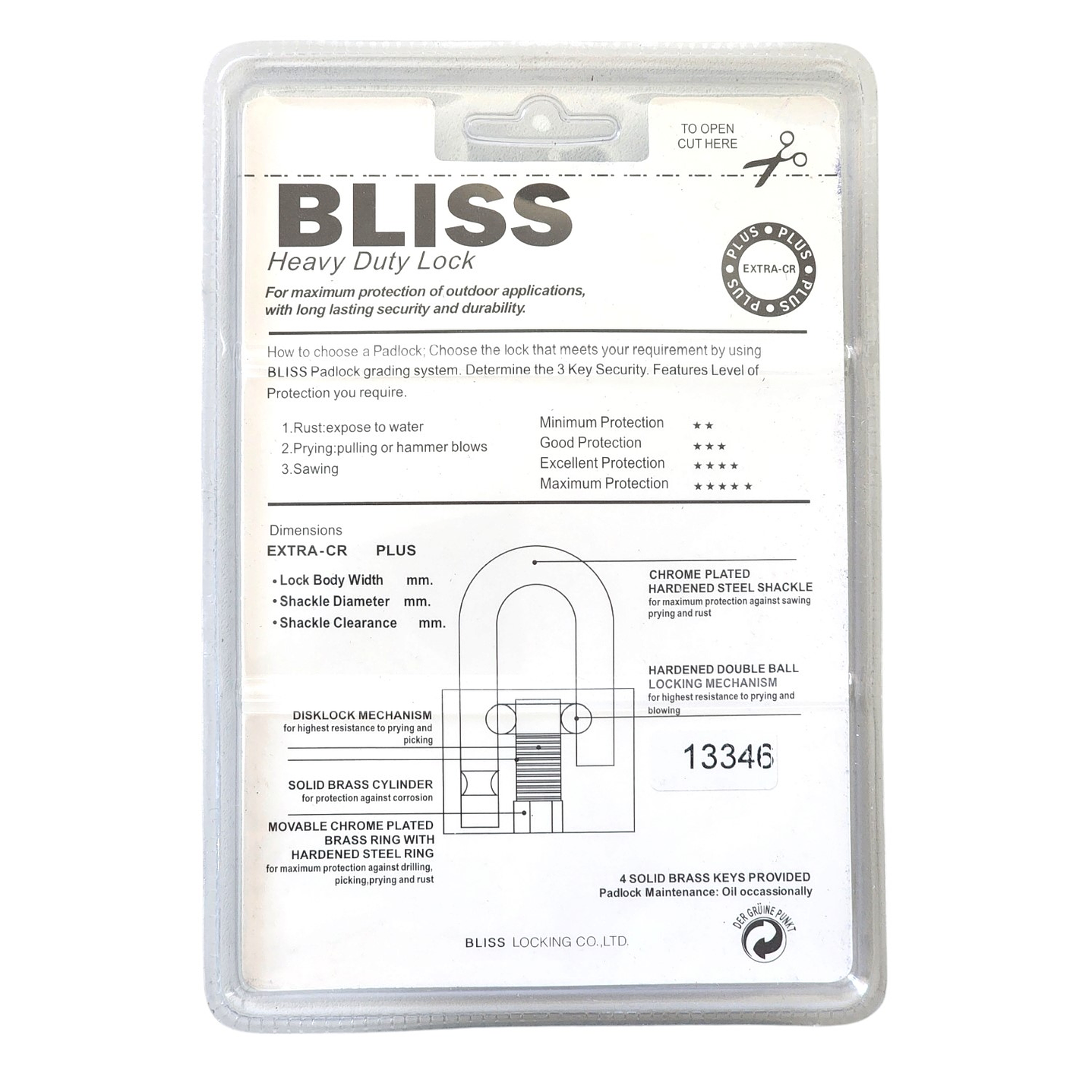 Pack 2 Candados de Seguridad 40mm Bliss 13346 4