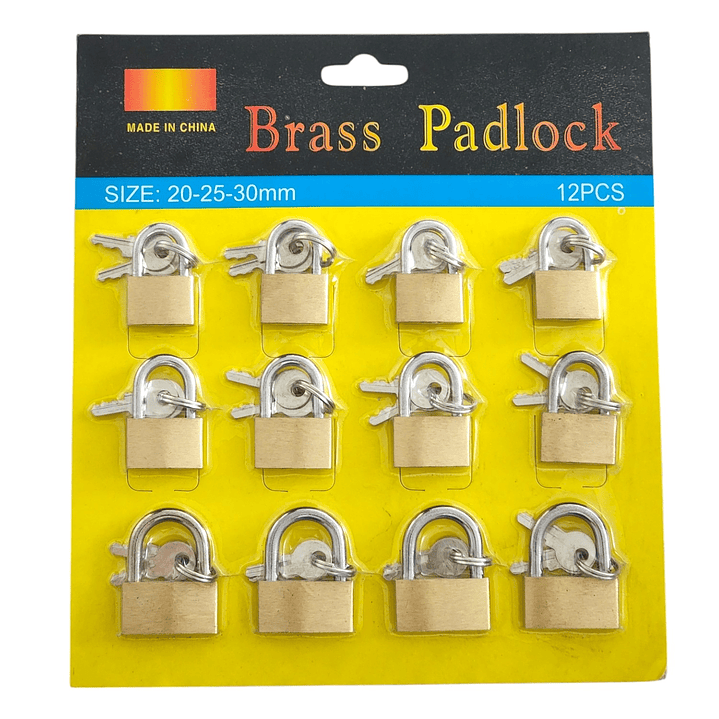 Pack 12 Candados de 20, 25 y 30mm Con Llaves 13432 1