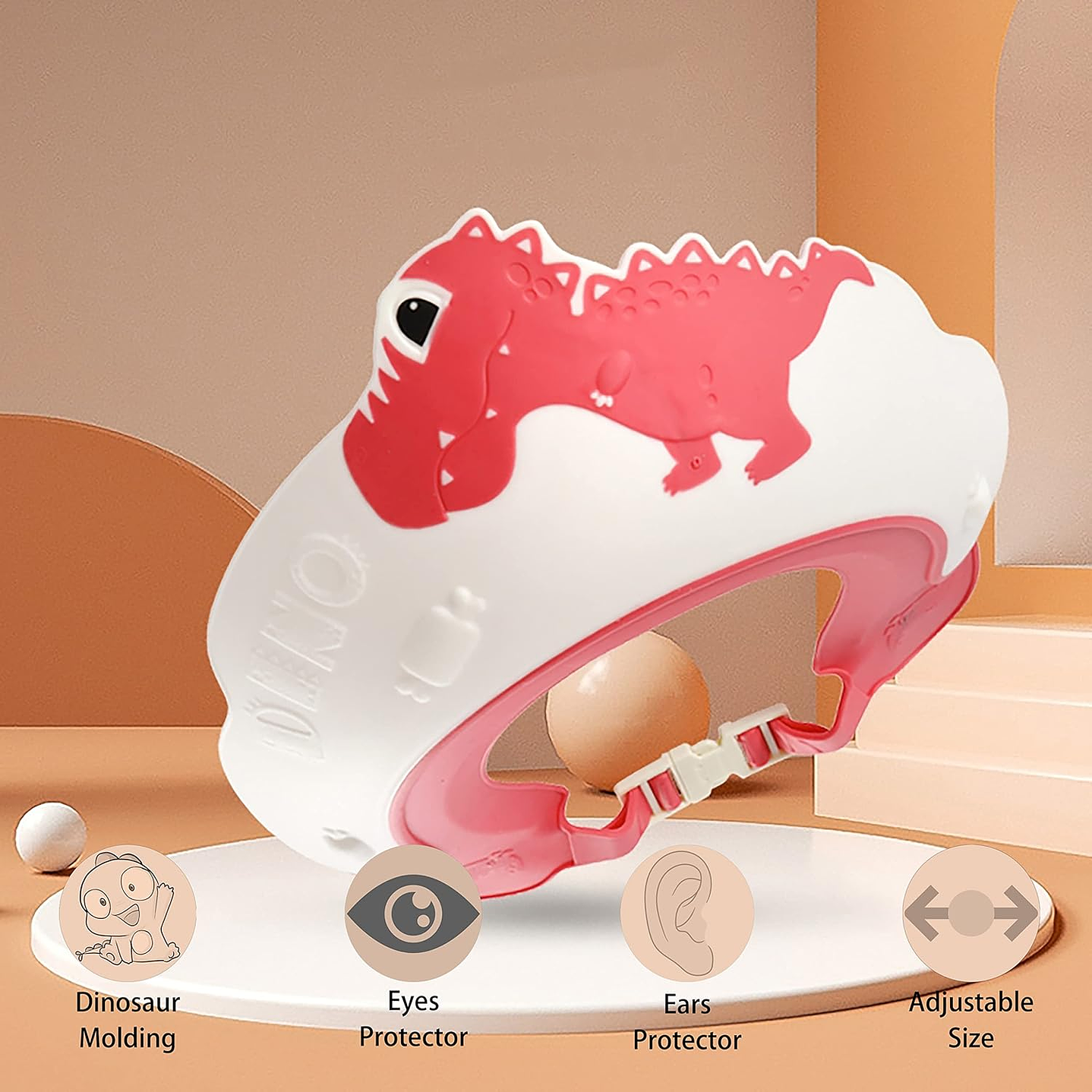 Gorro de ducha ajustable para bebés Rosa 16554 5