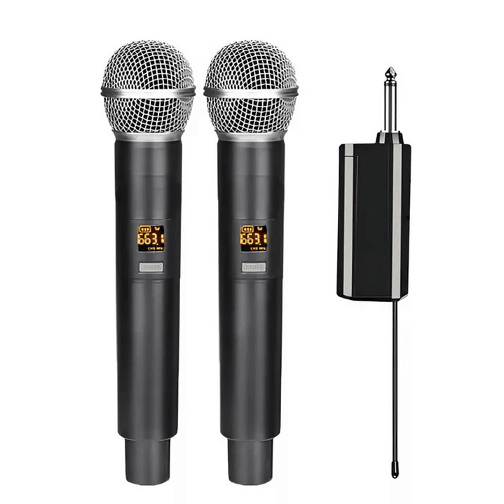 Kit 2 Micrófonos Inalámbricos UHF Recargables Philco WU519 2