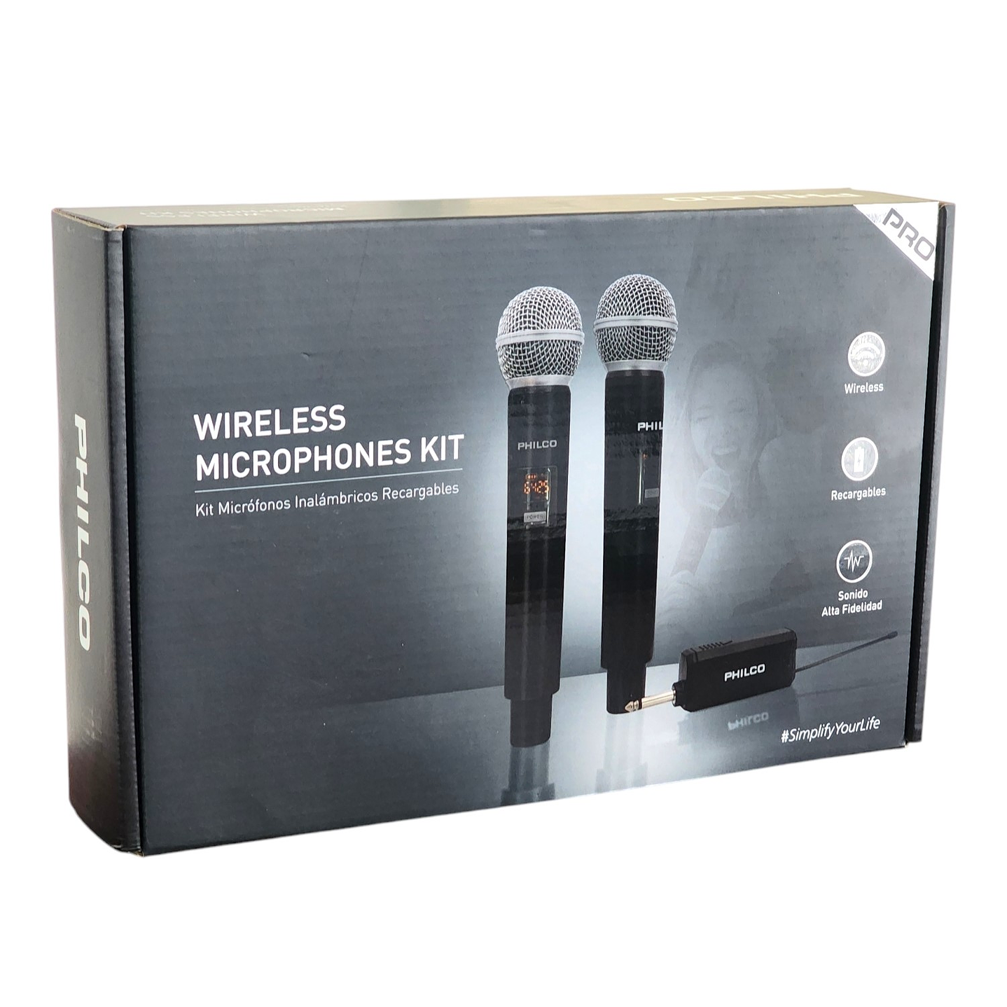 Kit 2 Micrófonos Inalámbricos UHF Recargables Philco WU519 8