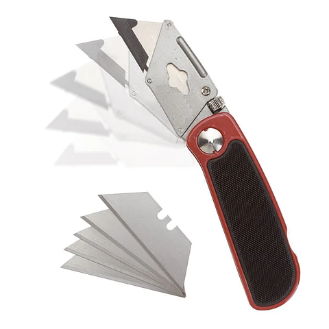 Corta Cartón Cutter Plegable con 6 Hojas de Repuesto 00092