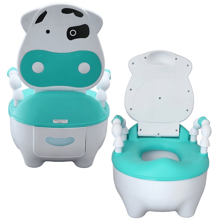 Pelela Bacinica Baño Infantil Para Niños Vaquita Verde 9