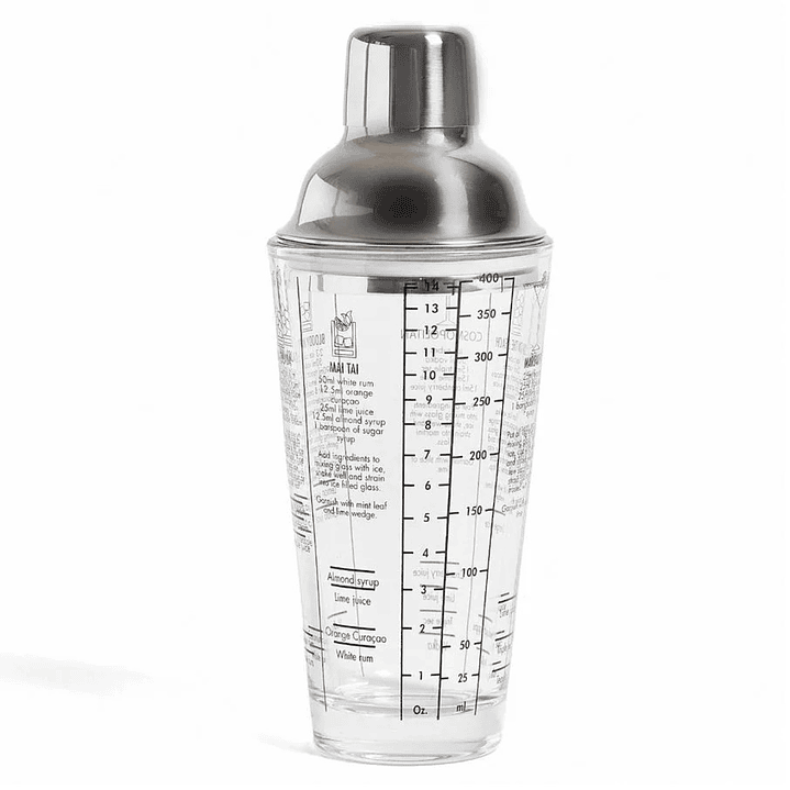 Coctelera Shaker De Vidrio Con Recetas De 400 Ml 14005 1