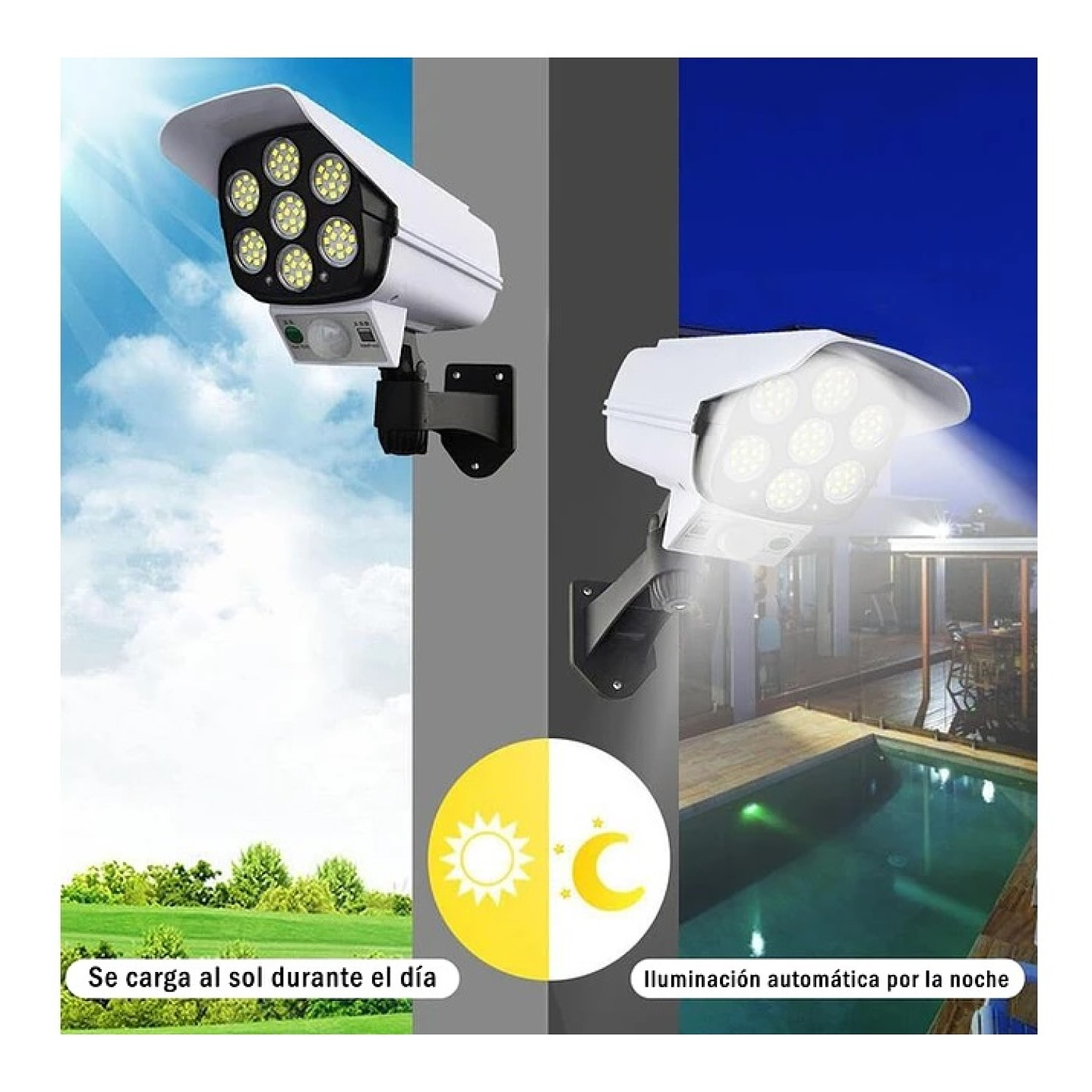 Foco Solar Led Con Sensor de Movimiento Tipo Cámara 15448 3