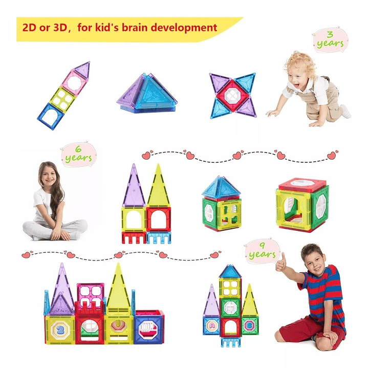 Juego De Bloques Construcción Magnéticos Didácticos 50010 2