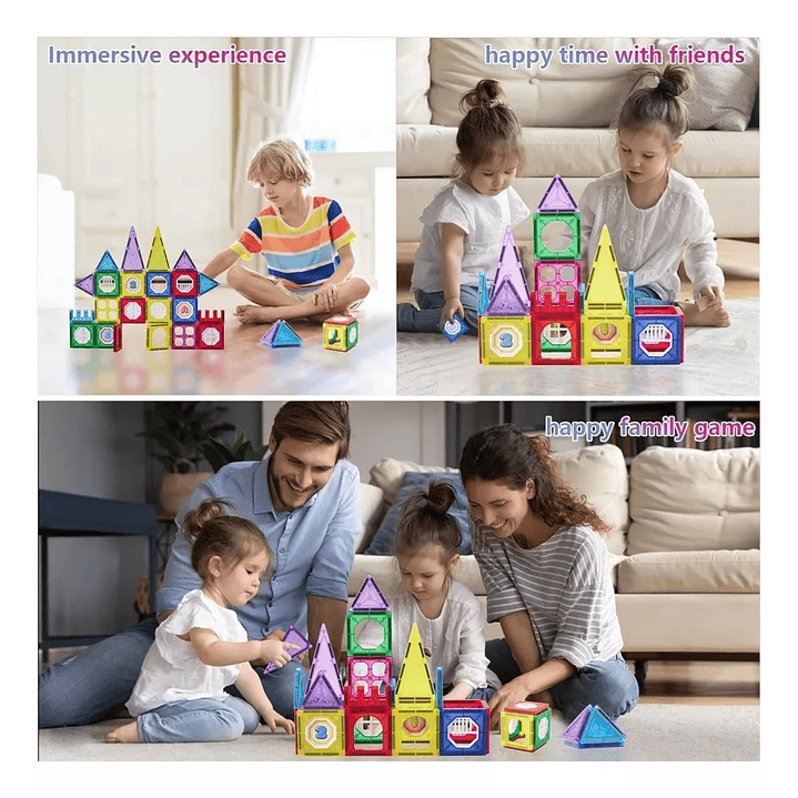 Juego De Bloques Construcción Magnéticos Didácticos 50010 3