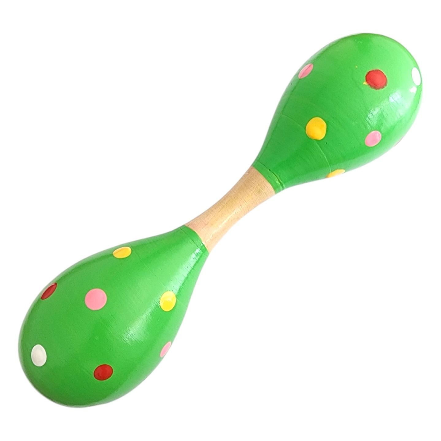 Maraca Doble Martillo de Madera Sonajera Niños Verde 55503 1