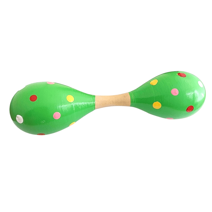 Maraca Doble Martillo de Madera Sonajera Niños Verde 55503 2