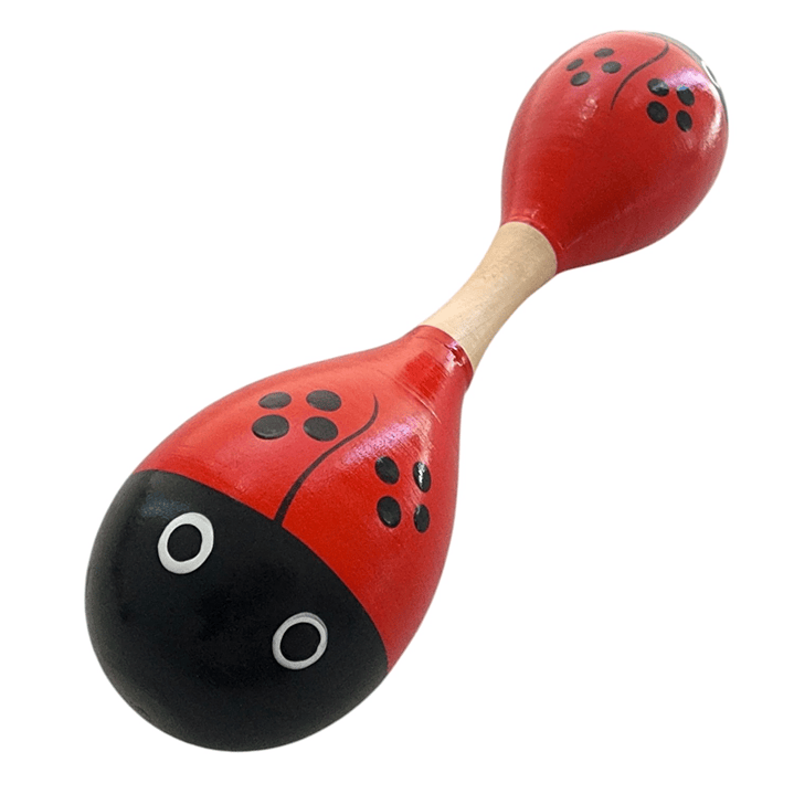Maraca Doble Martillo de Madera Sonajera Niños Roja 55503 2