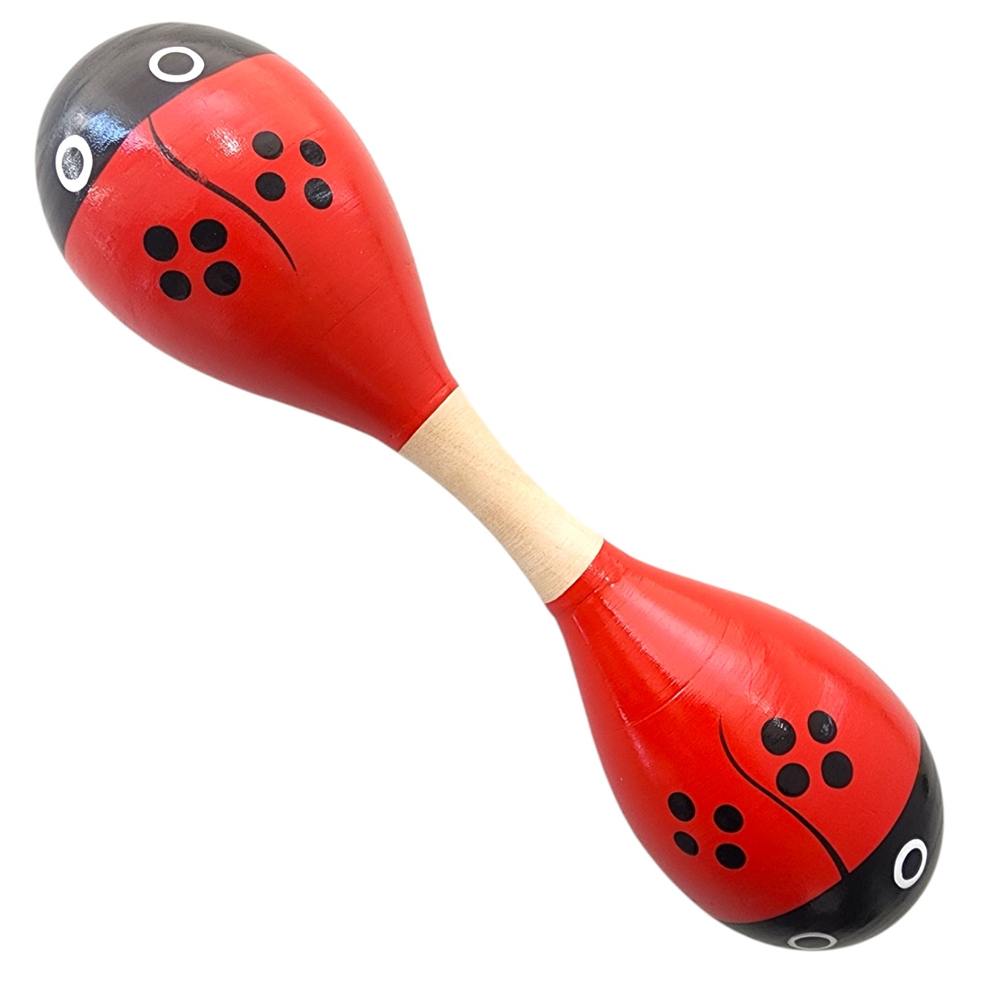 Maraca Doble Martillo de Madera Sonajera Niños Roja 55503 3