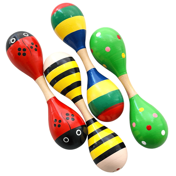 Maraca Doble de Madera Sonajera Niños Abejita 55503 4