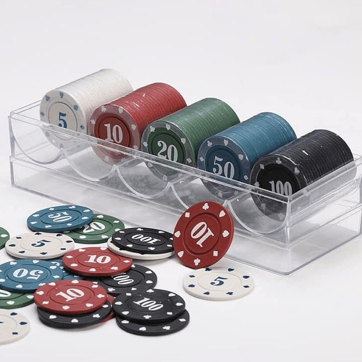 Juego de 100 Fichas de Póquer en 5 Colores 12045 3