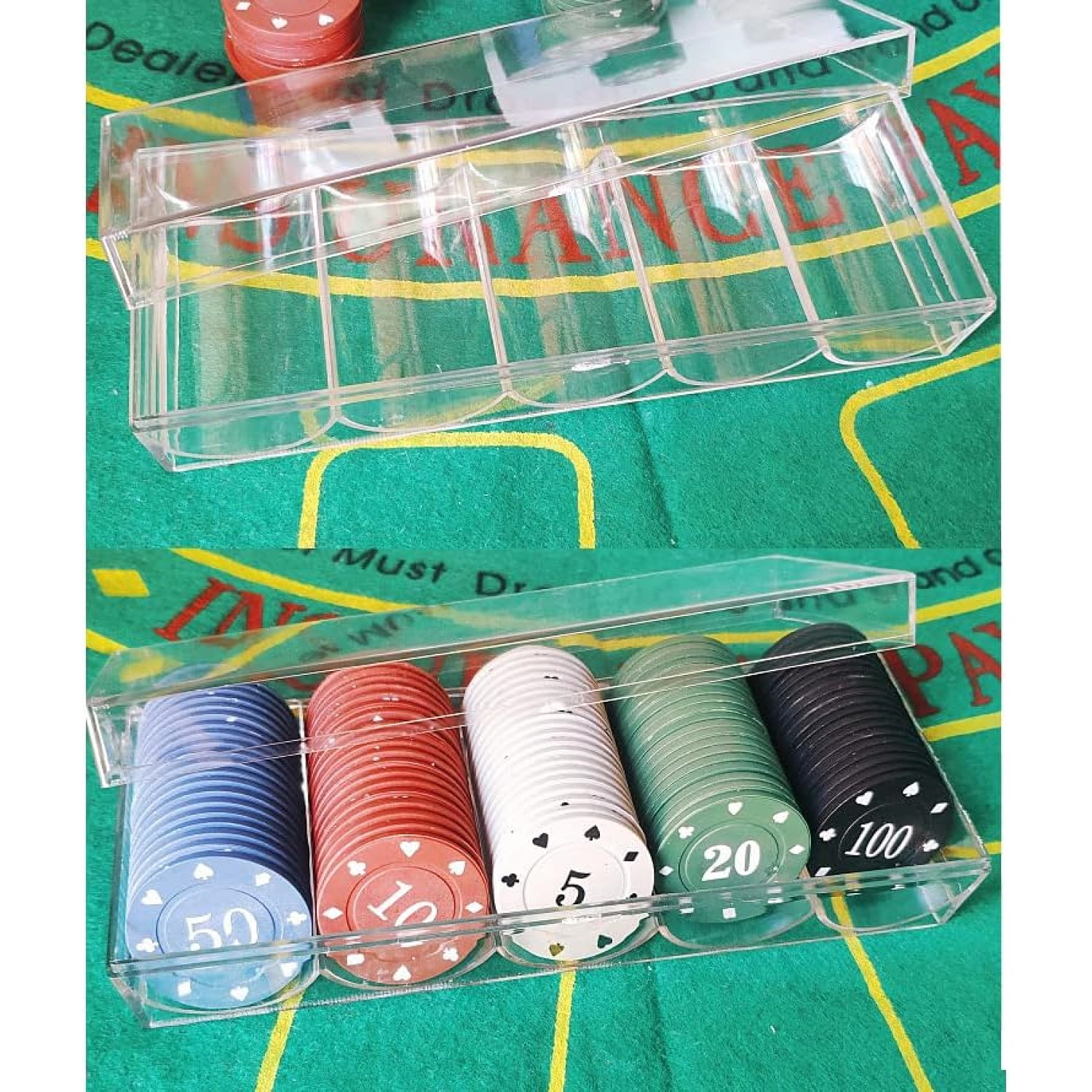 Juego de 100 Fichas de Póquer en 5 Colores 12045 6