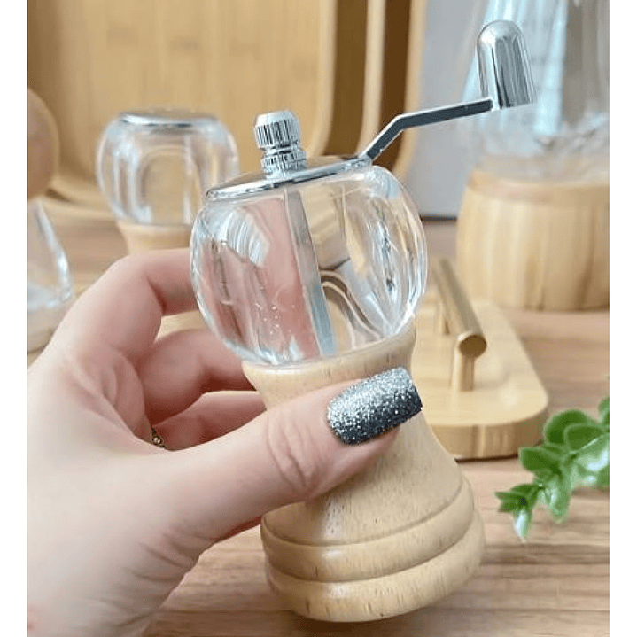 Molinillo de Madera Tipo Grúa de Pimienta Especias 14201 7