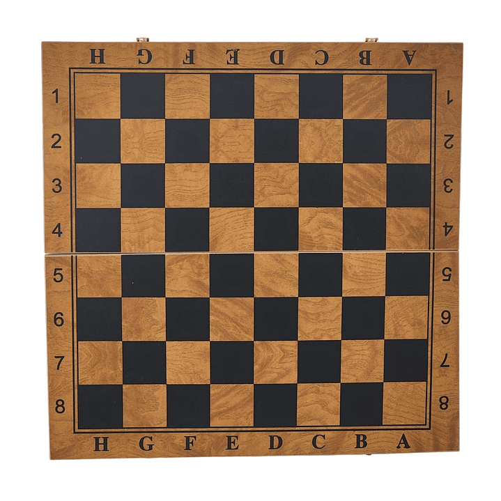 Juego de Madera 3 en 1: Ajedrez, Damas, Backgammon Plegable  5