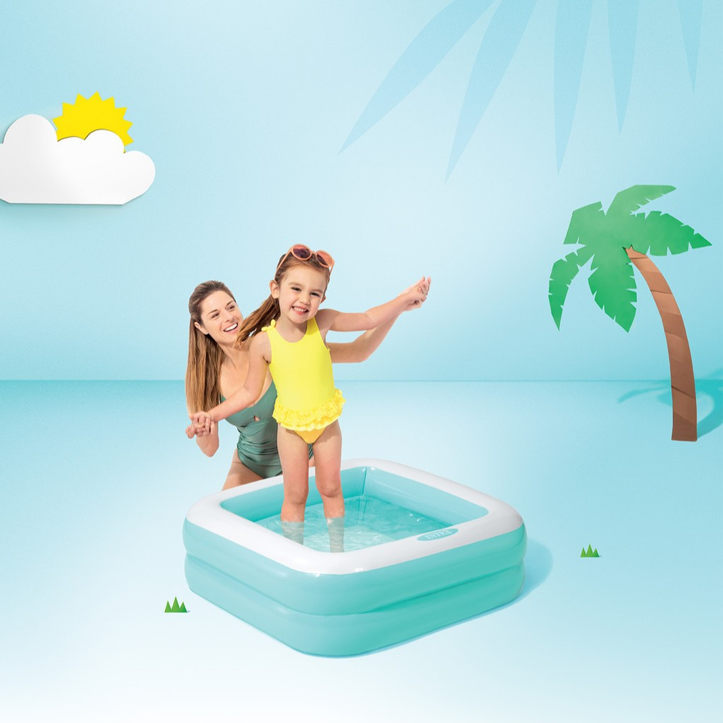 Piscina Inflable para Niños Intex 86x86x25cm 57100NP Celeste 2