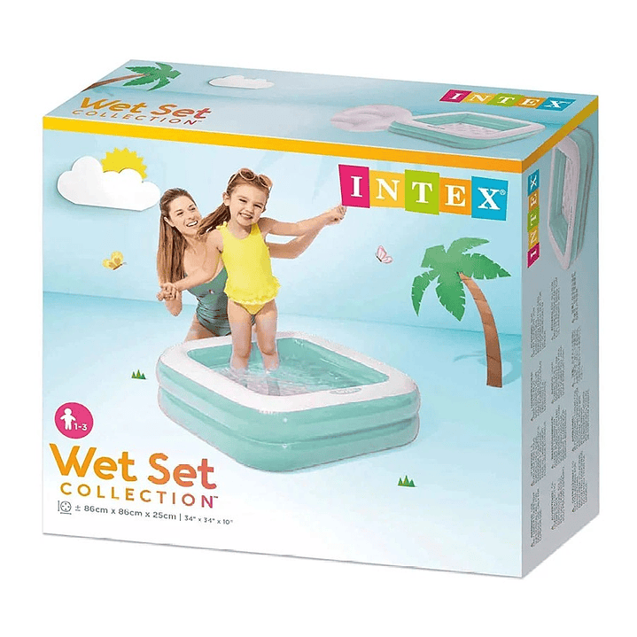 Piscina Inflable para Niños Intex 86x86x25cm 57100NP Celeste 3
