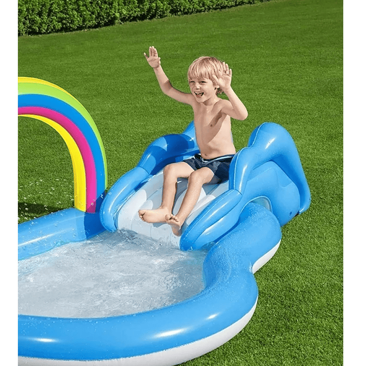 Piscina Play Center Arco Iris Inflable Tobogán Bestway 53092 3