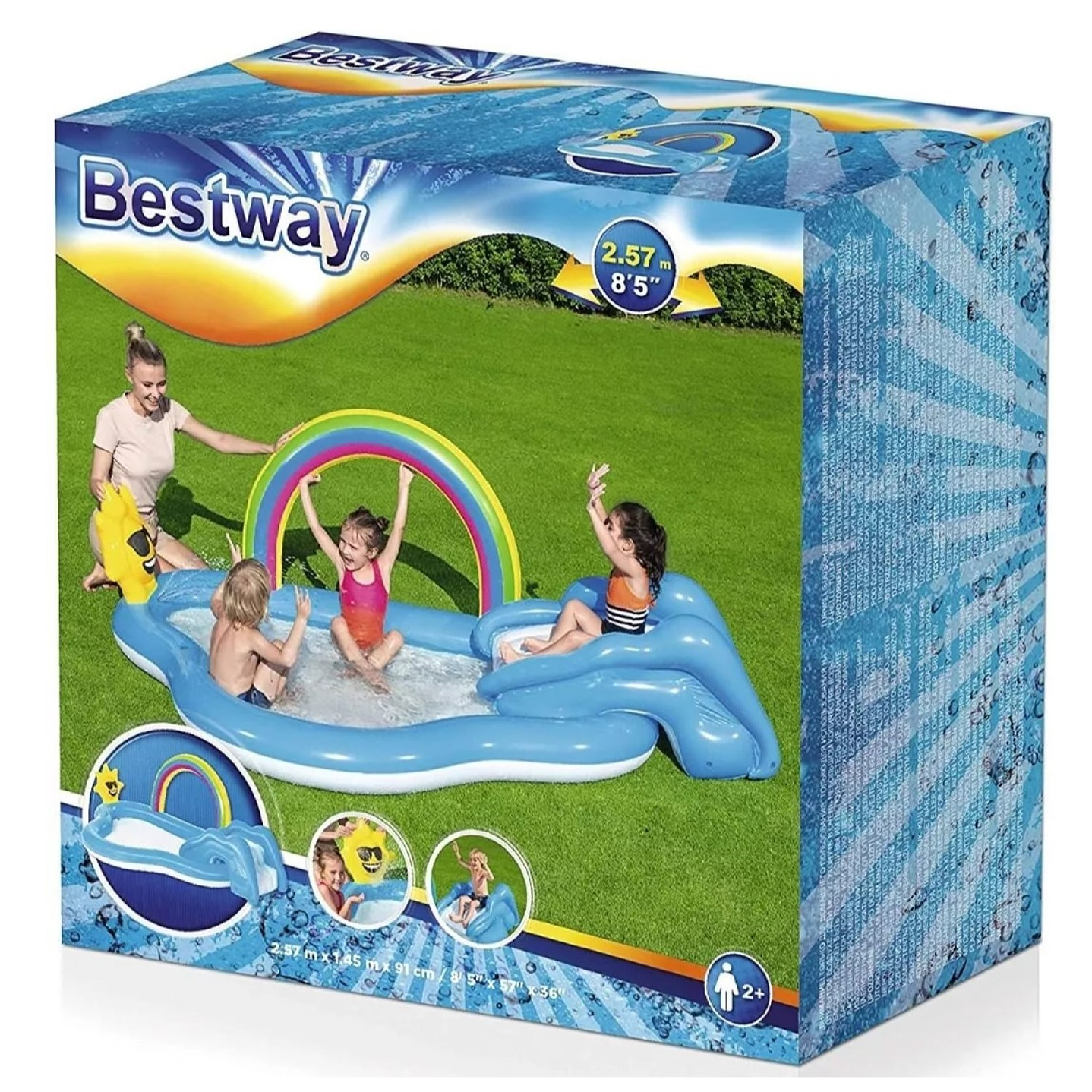 Piscina Play Center Arco Iris Inflable Tobogán Bestway 53092 9