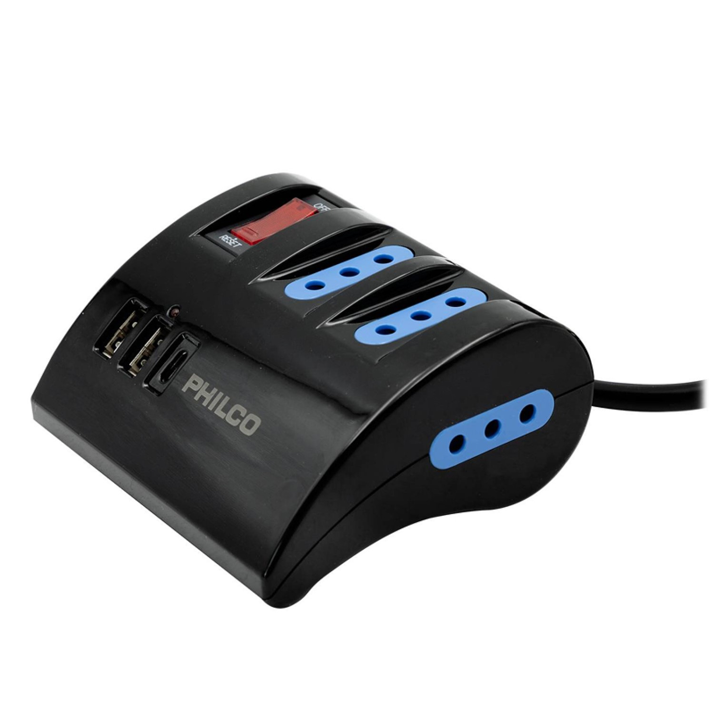 Alargador Extensión Philco 3 POS 2 USB 1 Tipo C Negro 2