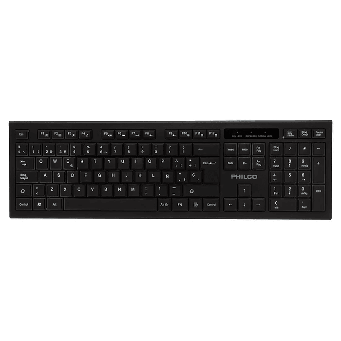 Teclado Inalámbrico 105 Teclas Negro Philco W601N 3