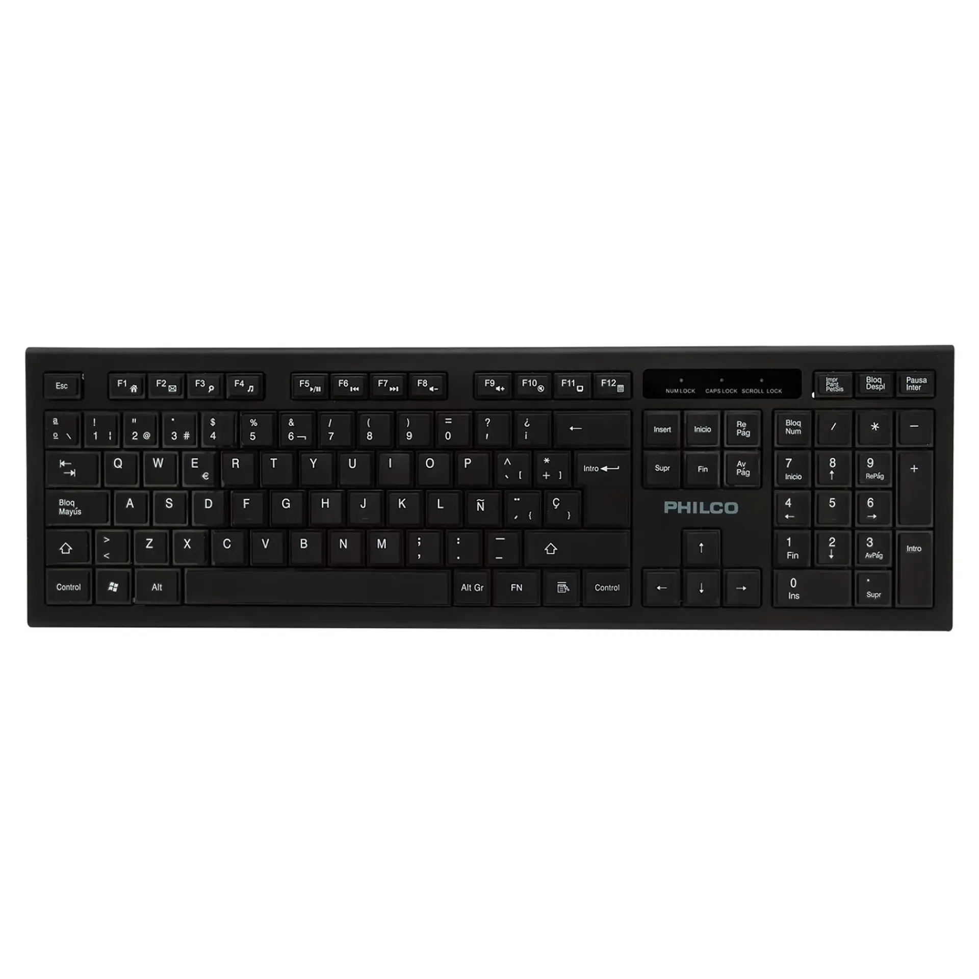 Teclado Inalámbrico 105 Teclas Negro Philco W601N 3