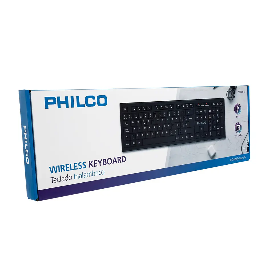 Teclado Inalámbrico 105 Teclas Negro Philco W601N 4