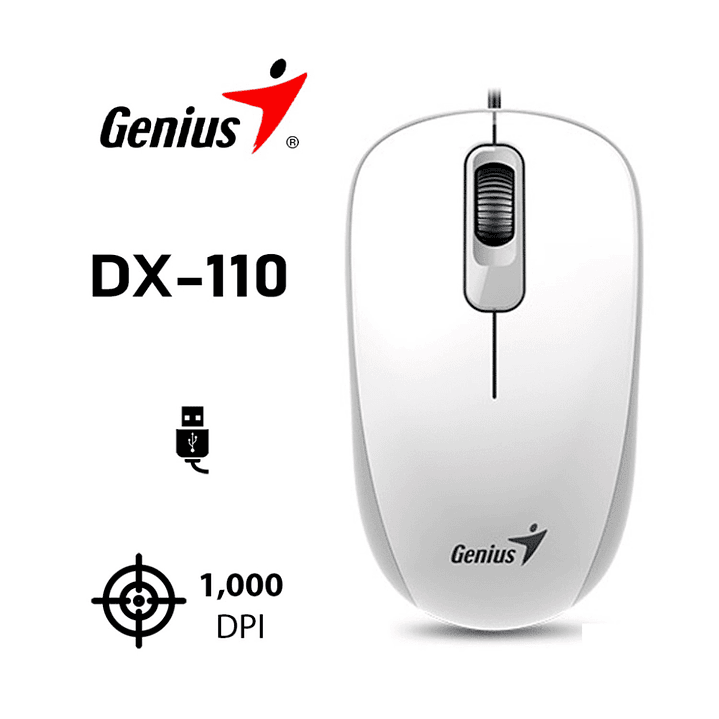 Mouse Óptico USB DX-110 Genius 3 Botones Blanco 7