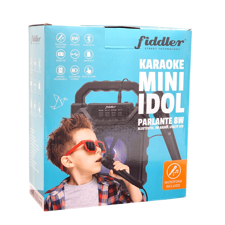 Parlante Karaoke Mini Idol 8W Bluetooth FM Radio USB 8