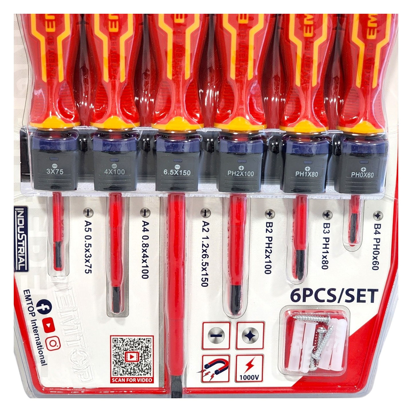 Kit 6 Destornilladores Aislados 1000v Emtop ESSTJS061 3