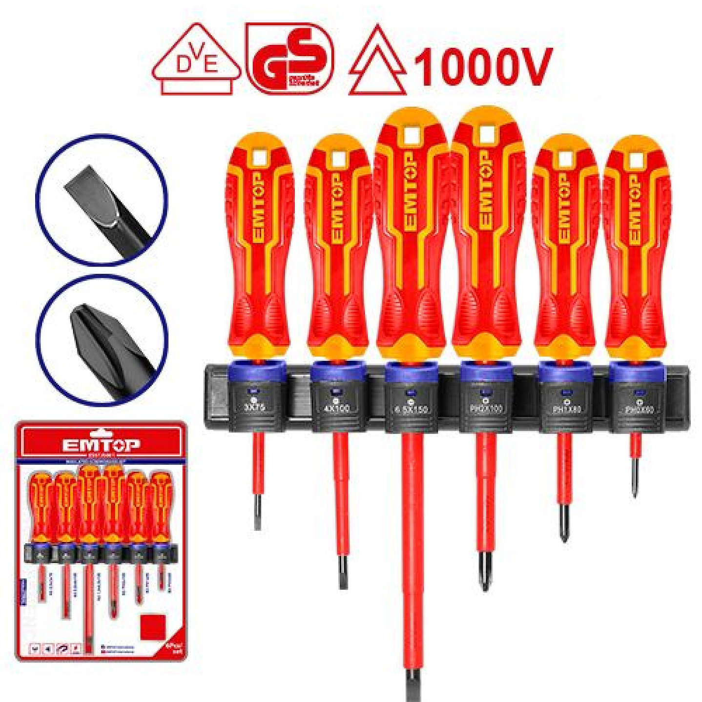 Kit 6 Destornilladores Aislados 1000v Emtop ESSTJS061 4
