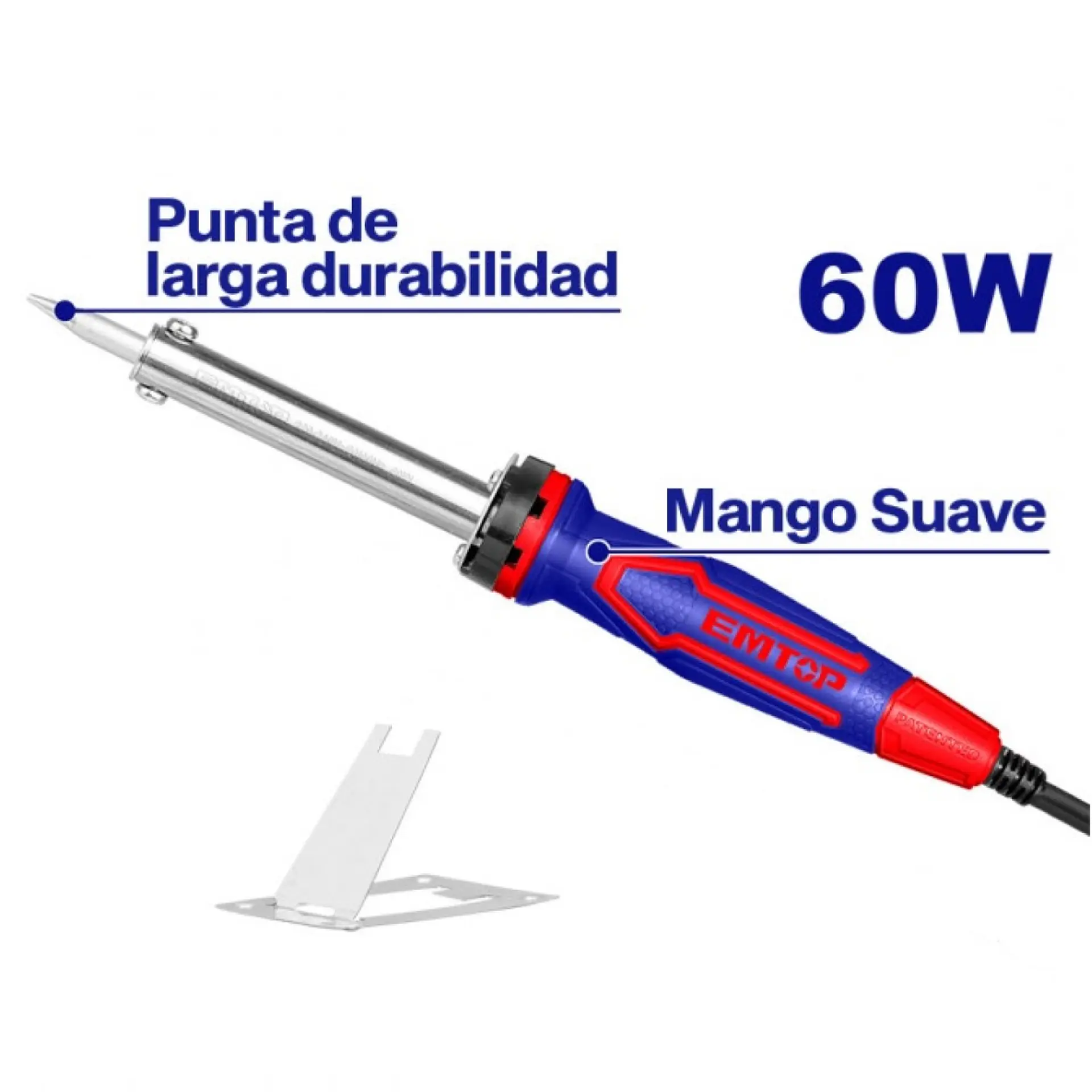 Soldador Eléctrico Cautín de Punta Recta 60W Emtop 5
