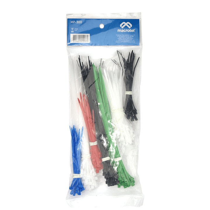 Amarras Plásticas Multiuso 300 unds Colores Macrotel MP300 1