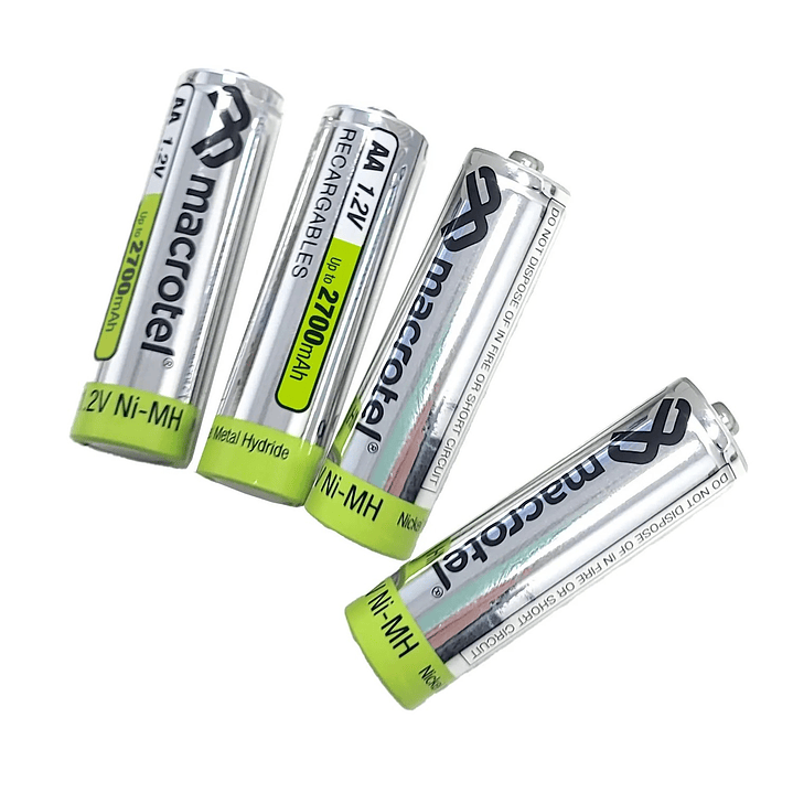 Pack 4 Pilas Recargables AA 1.2v Macrotel 2700mha 2