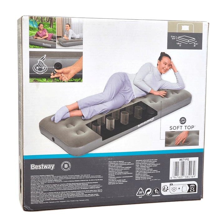 Colchón Inflable Individual 1 plaza 1.85m Bestway 671FE 6