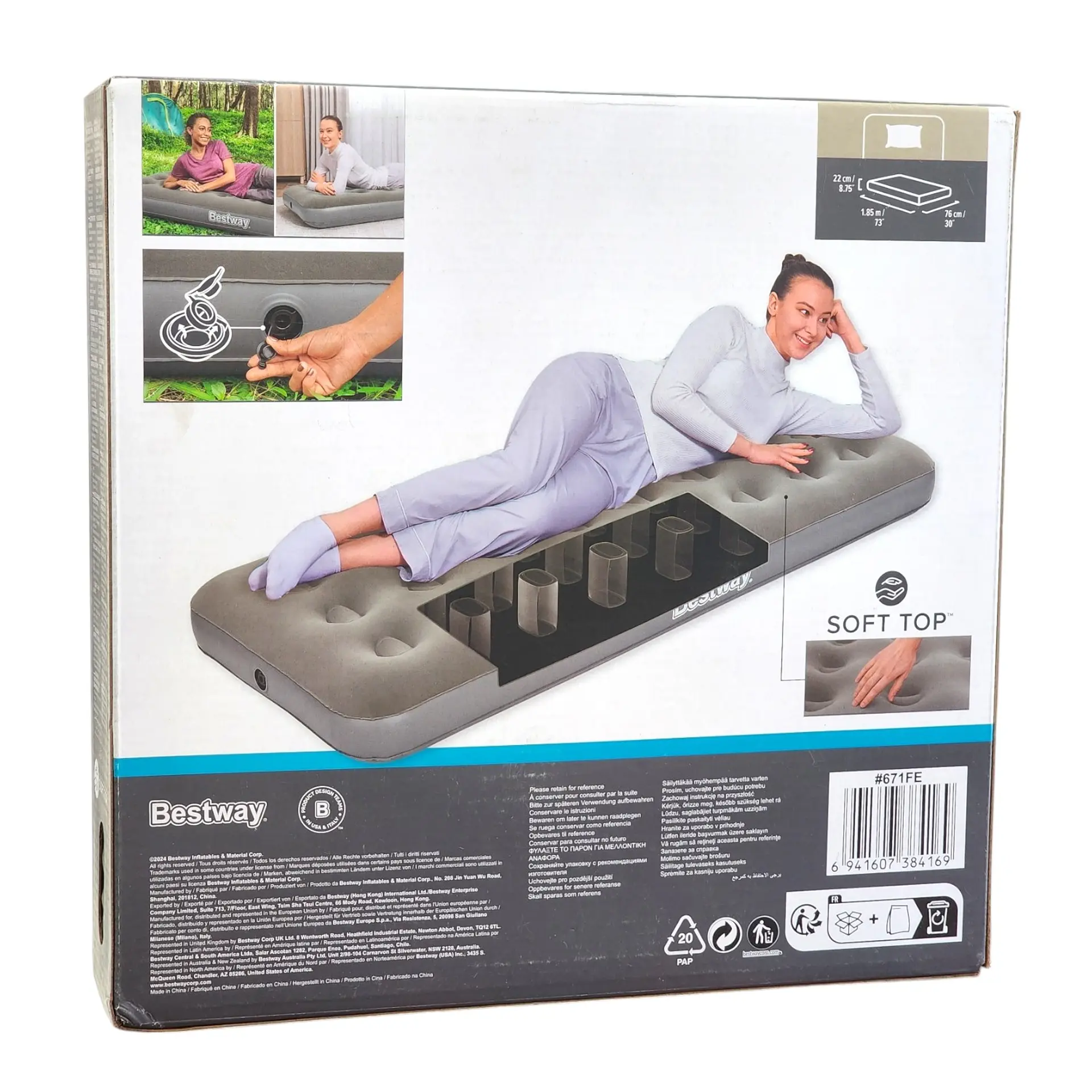 Colchón Inflable Individual 1 plaza 1.85m Bestway 671FE 6