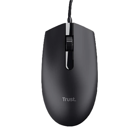 Mouse Óptico Con Cable USB Ambidiestro Basi Trust Negro