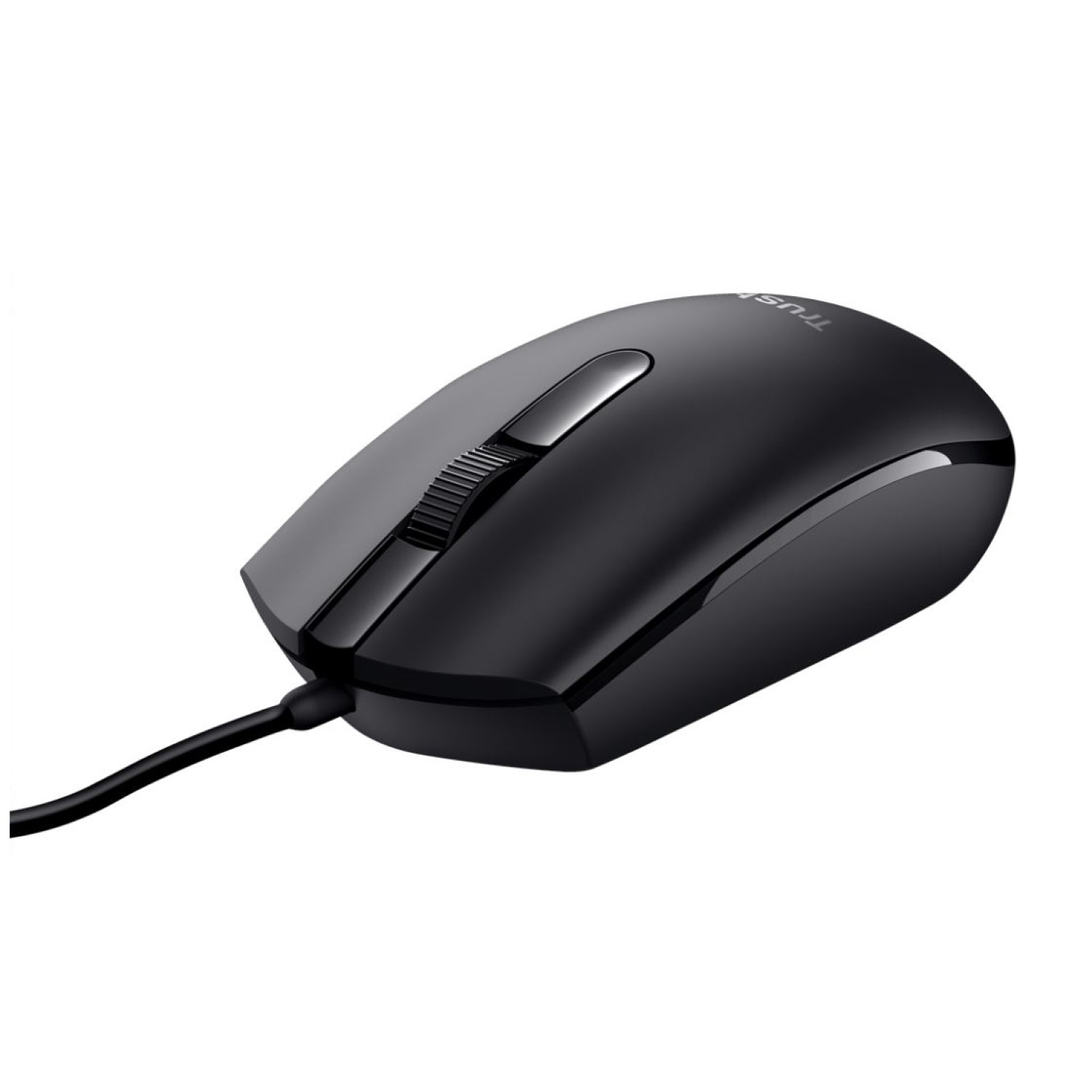 Mouse Óptico Con Cable USB Ambidiestro Basi Trust Negro 3