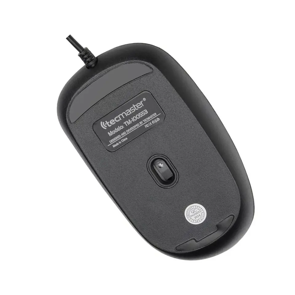 Mouse Óptico con Cable USB 1600 dpi Tecmaster Negro 3