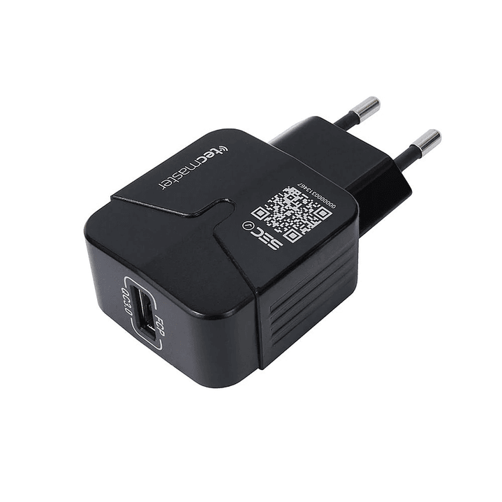 Cargador De Pared USB-A QC3.0 3.A Tecmaster Negro 2