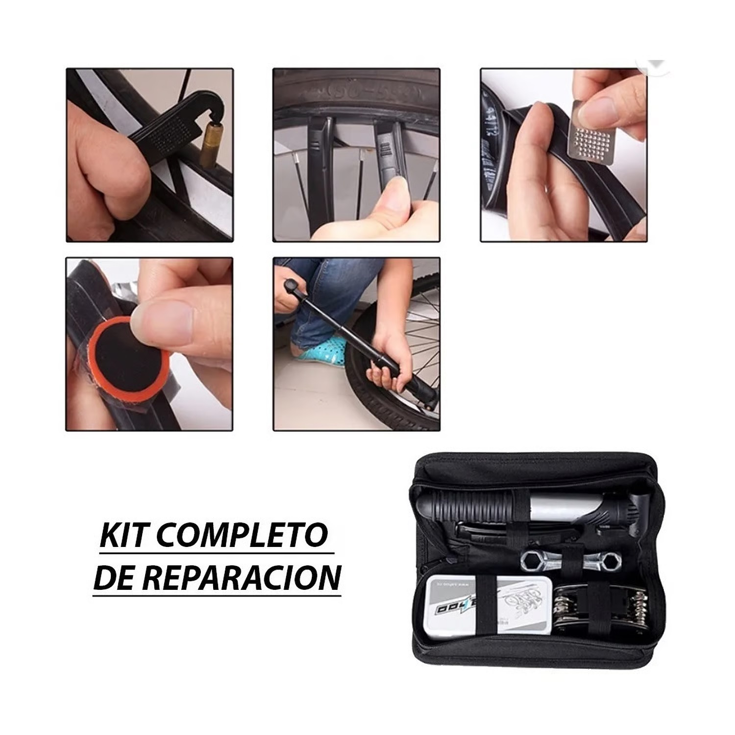 Kit Herramientas Bicicleta Completo Llave Y Parche 06031 6