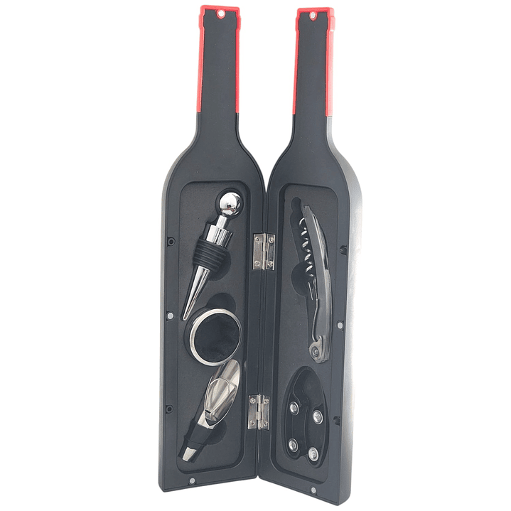 Set 5 Pz Saca Corcho Descorchador Estuche Botella Vino 10189 1